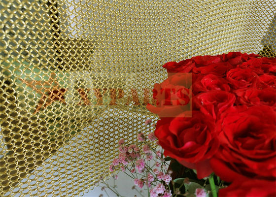 metallo dorato Ring Mesh Curtain For Interior Partition del cavo di 1.2mm