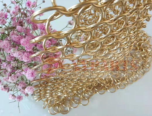 Tenda di acciaio inossidabile Rose Gold Metal Ring Mesh per il divisore dello spazio
