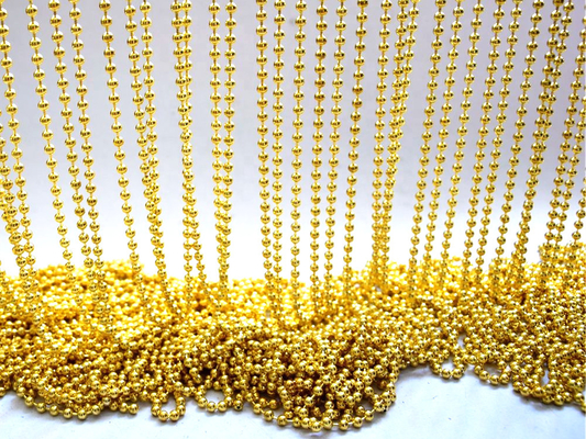 Catena della palla di metallo del connettore 3.2mm della perla di colore dell'oro per la decorazione dei vestiti del corpo