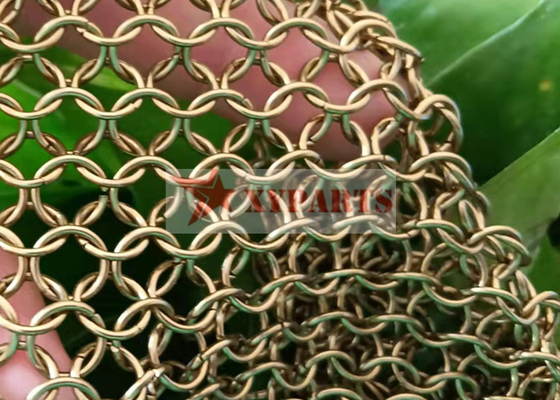 1.0x8mm Ring Chainmail Curtain Ottone Materiale Metallo In Sound Stage