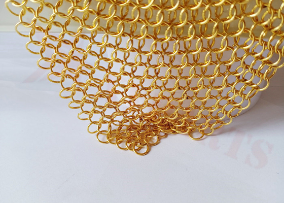 Cavo Mesh Curtain For Space Dividers di Chainmail dell'acciaio inossidabile di colore dell'oro
