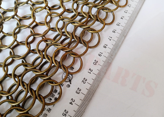 Acciaio inossidabile 20mm Ring Mesh Curtain Hanging Bronze Color per le divisioni interne