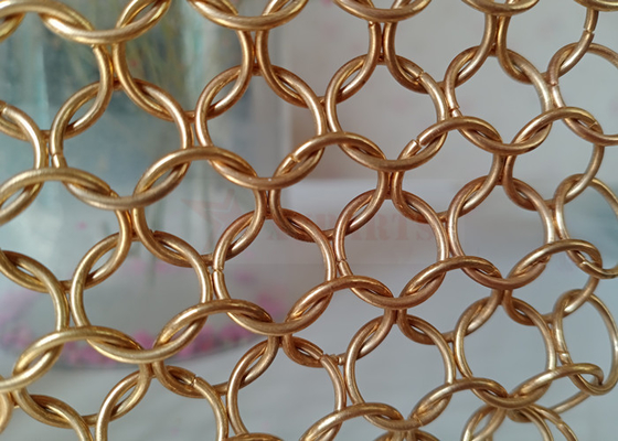 colore d'acciaio dell'oro di Mesh Chain Mail Curtains Stainless del metallo di abitudine di 12mm