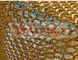 Tenda a prova di fuoco di Mesh Curtain Restaurant Partition Ring del metallo con colore dell'oro